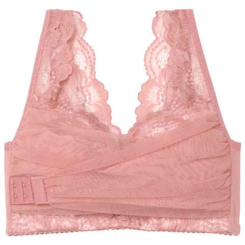 8/25新作!【ノンワイヤー】カシュクールアンダーホックナイトブラ単品(ピンク-S)