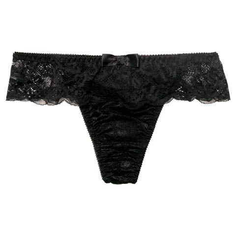 11/10新作!【Tバック】スカラップシアーレースバック透けTバックショーツ単品(ブラック-M)