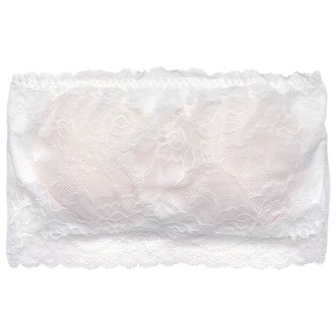 3/25新作!フラワーコードレースチューブブラジャー単品(オフホワイト-M)