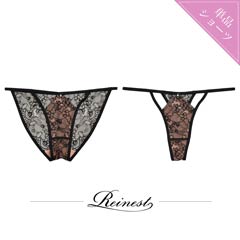 【Reinest】ヌーディーデザインジュエルフラワーバック透け選べるショーツ[おそろいショーツ]