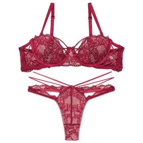 10/15新作!【Tバック】【Reinest】ラビリンスコードレースブラジャー&バック透けTバックショーツ[推し](ボルドー-A65/ショーツM)
