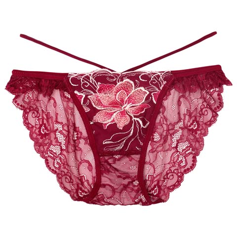 7/9新作!【Reinest】エターナルディープフラワーバック透け選べるショーツ[おそろいショーツ](ルージュバーガンディ/フルバック-M)