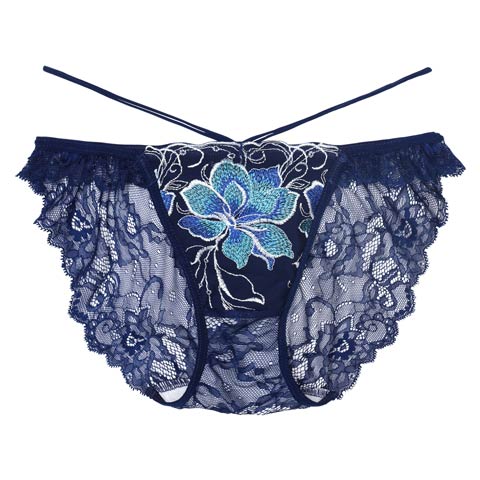 7/9新作!【Reinest】エターナルディープフラワーバック透け選べるショーツ[おそろいショーツ](ロイヤルネイビー/フルバック-M)