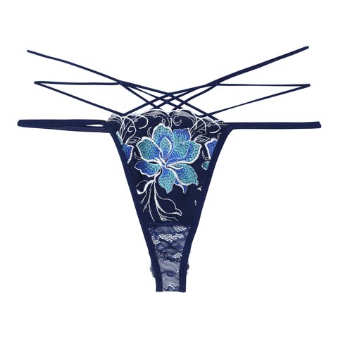 7/9新作!【Reinest】エターナルディープフラワーバック透け選べるショーツ[おそろいショーツ](ロイヤルネイビー/Tバック-M)