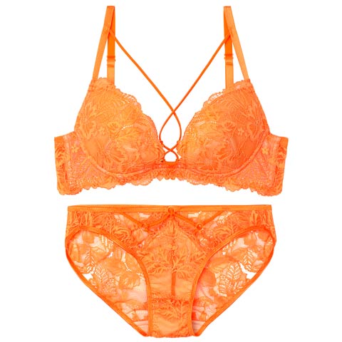 7/4新作!【Reinest】【永尾まりや着用】スピンドルレーシィカットブラジャー&バック透けフルバックショーツ[推し](ビビットオレンジ-A65/ショーツM)