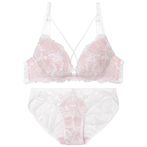 7/4新作!【Reinest】【永尾まりや着用】スピンドルレーシィカットブラジャー&バック透けフルバックショーツ[推し](サマーホワイト-A65/ショーツM)