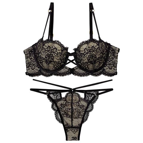 9/18再販!【Reinest】【Tバック】グラマラスホールレーシィブラジャー&バック透けTバックショーツ[推し](ブラック-A65/ショーツM)