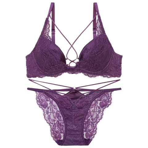 10/1新作!【Reinest】スパイシーサテンレーシィブラジャー&バック透けフルバックショーツ[推し](パープル-A65/ショーツM)