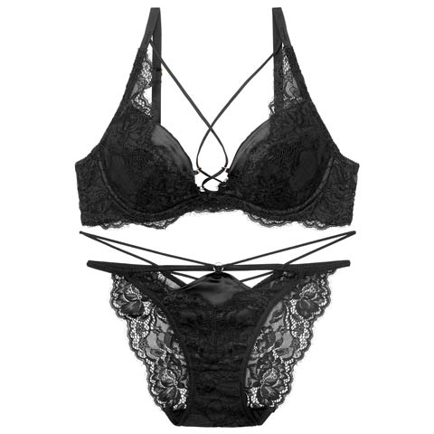 10/1新作!【Reinest】スパイシーサテンレーシィブラジャー&バック透けフルバックショーツ[推し](ブラック-A65/ショーツM)