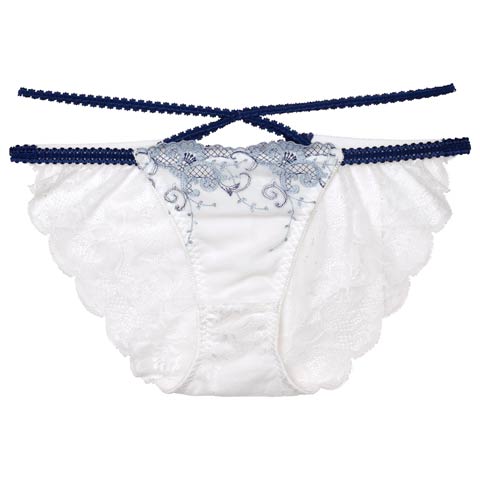 7/11新作!【Reinest】マジェスティックアイビーコードバック透け選べるショーツ[おそろいショーツ](ホワイトブルー/フルバック-M)