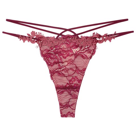 11/12新作!【Reinest】ロイヤルブルームレースバック透け選べるショーツ[おそろいショーツ](ボルドー/Tバック-M)