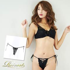 Reinest】ホリデーカラーレースアップブラジャー＆サイド紐T