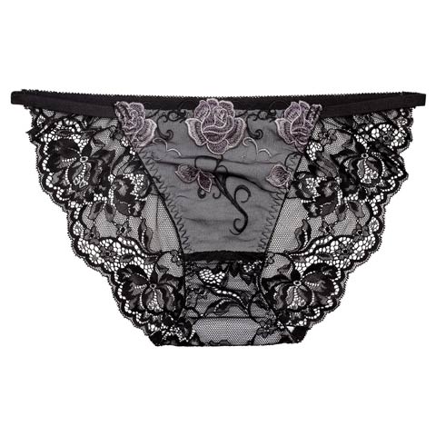 4/17新作!【Reinest】リュクスローズエンブロイダリーバック透け選べるショーツ[おそろいショーツ](ブラック/フルバック-M)