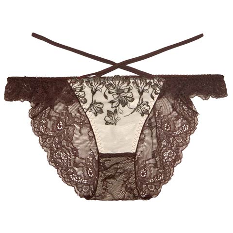 10/27新作!【永尾まりや着用】【Reinest】ビューティフォールフラワーバック透け選べるショーツ[おそろいショーツ](ブラウン/フルバック-M)