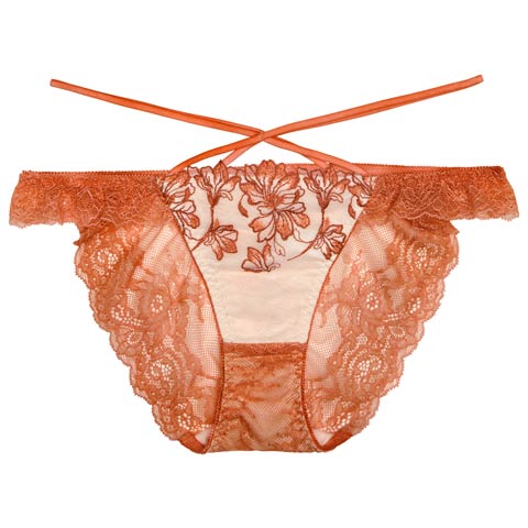 10/27新作!【永尾まりや着用】【Reinest】ビューティフォールフラワーバック透け選べるショーツ[おそろいショーツ](オレンジ/フルバック-M)