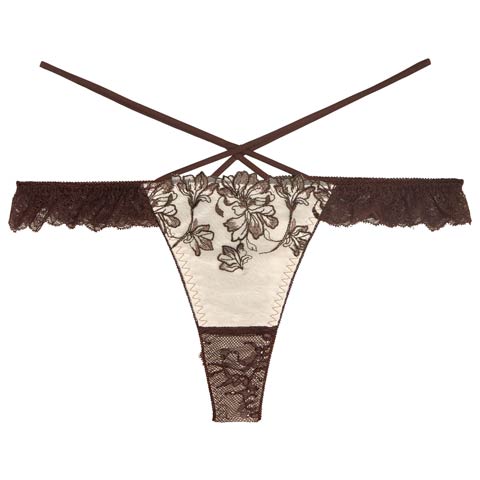 10/27新作!【永尾まりや着用】【Reinest】ビューティフォールフラワーバック透け選べるショーツ[おそろいショーツ](ブラウン/Tバック-M)