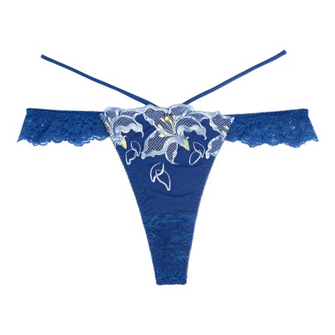 【Reinest】ノクターンブルームリリーバック透け選べるショーツ[おそろいショーツ](ダークブルー/Tバック-M)