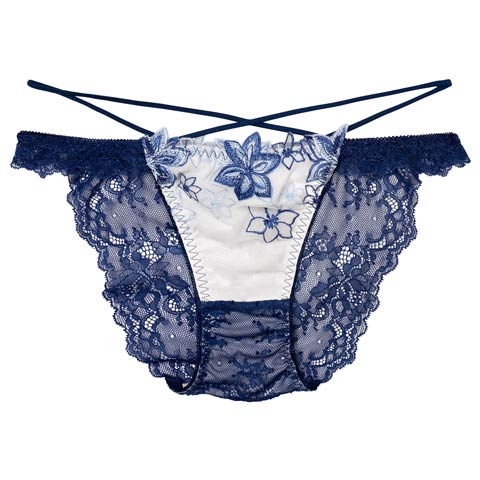 8/6新作!【Reinest】ラグジュアリー クレマチスバック透け選べるショーツ[おそろいショーツ](ネイビー/フルバック-M)