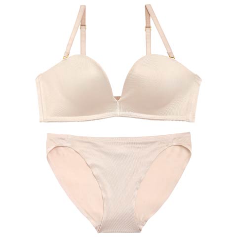 12/24新作!【ノンワイヤー】DIVA BRA series Seamless /シームレス育乳脇高ブラ＆フルバックショーツ[推し][人気](ヌード-A65/ショーツM)