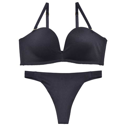 12/24新作!【ノンワイヤー】【Tバック】DIVA BRA series Seamless /シームレス育乳脇高ブラ＆Tバックショーツ[推し][人気](ブラック-A65/ショーツM)