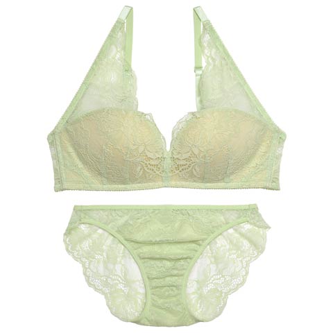 12/24新作!【ノンワイヤー】DIVA BRA series 24h Souffle /24h スフレブラ＆バック透けフルバックショーツ[推し][人気](ミント-A65/ショーツL)