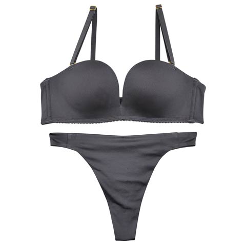 【Re；by Reinest】【GHサイズ】DIVA BRA series Seamless /シームレスブラ＆Tバックショーツ[推し][人気](グレー-G65/ショーツL)