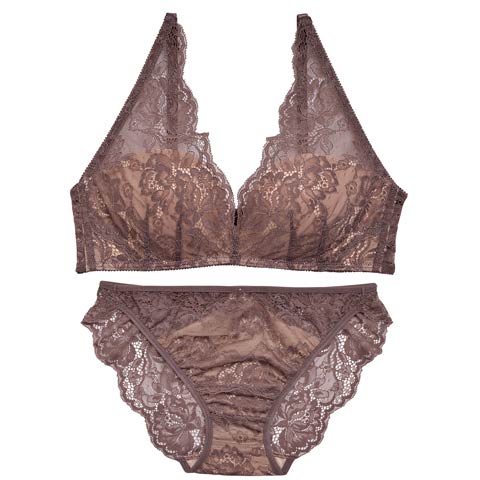 【Re；by Reinest】【A-Fサイズ】DIVA BRA series 24h Souffle /24h スフレブラジャー＆バック透けフルバックショーツ[推し][人気](ブラウン-A65/ショーツL)