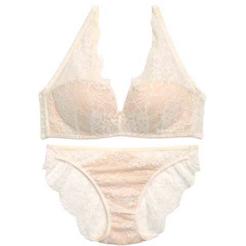 【Re；by Reinest】【A-Fサイズ】DIVA BRA series 24h Souffle /24h スフレブラジャー＆バック透けフルバックショーツ[推し][人気](オフホワイト-A65/ショーツL)