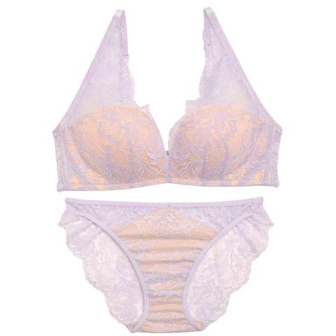 【Re；by Reinest】【A-Fサイズ】DIVA BRA series 24h Souffle /24h スフレブラジャー＆バック透けフルバックショーツ[推し][人気](ラベンダー-A65/ショーツL)
