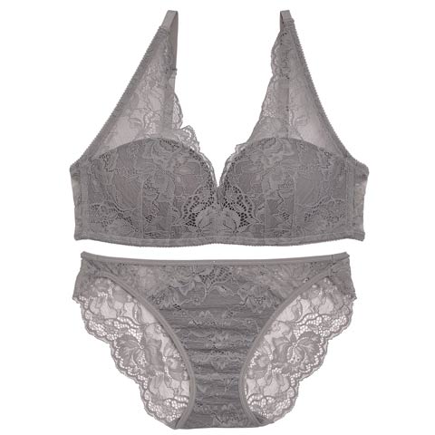 【Re；by Reinest】【A-Fサイズ】DIVA BRA series 24h Souffle /24h スフレブラジャー＆バック透けフルバックショーツ[推し][人気](グレー-A65/ショーツL)