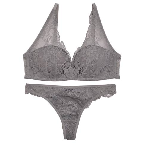 【Re；by Reinest】【A-Fサイズ】DIVA BRA series 24h Souffle /24h スフレブラジャー＆バック透けTバックショーツ[推し][人気](グレー-A65/ショーツL)