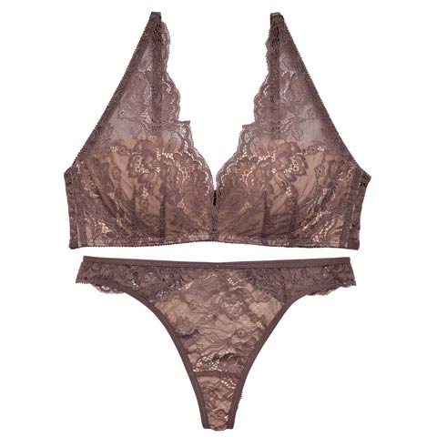 【Re；by Reinest】【GHサイズ】DIVA BRA series 24h Souffle /24h スフレブラジャー＆バック透けTバックショーツ[推し](ブラウン-G65/ショーツL)