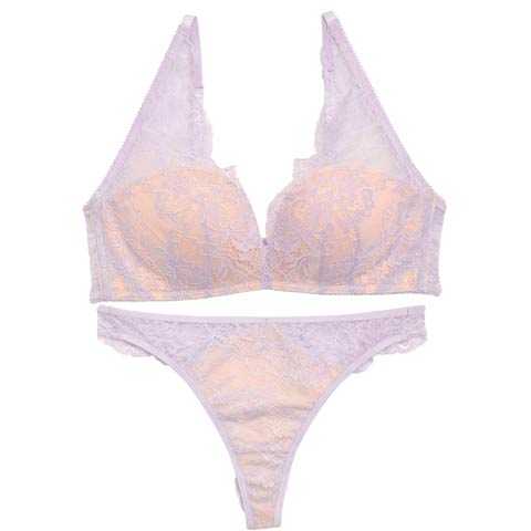 【Re；by Reinest】【GHサイズ】DIVA BRA series 24h Souffle /24h スフレブラジャー＆バック透けTバックショーツ[推し](ラベンダー-G65/ショーツL)