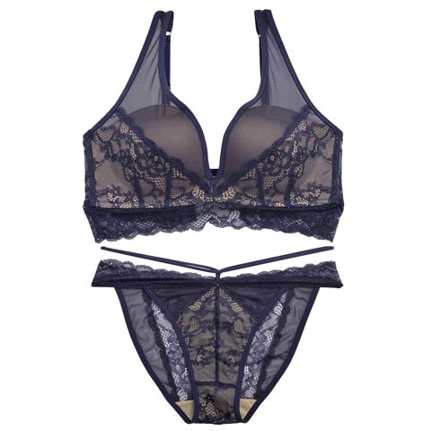 【Re；by Reinest】【A-Fサイズ】DIVA BRA series Hold Up Lacy /ホールドアップレーシーブラ&ショーツ[推し][人気](ネイビー-A65/ショーツL)