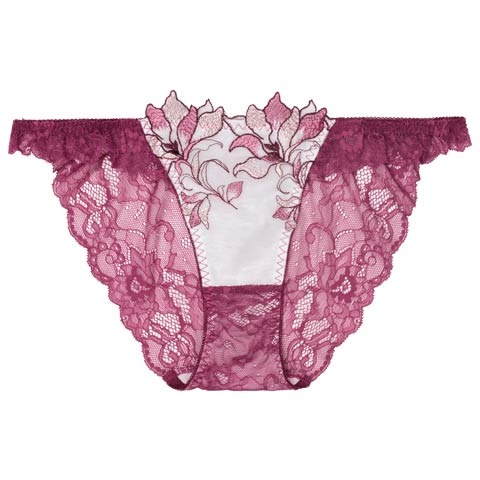 【Reinest】トワイライトリリーレースバック透け選べるショーツ[おそろいショーツ](ワイン/フルバック-M)