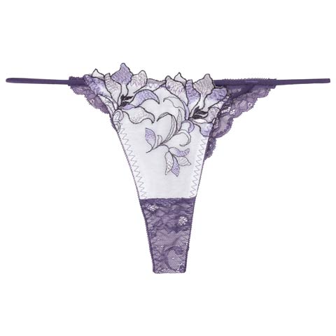 【Reinest】トワイライトリリーレースバック透け選べるショーツ[おそろいショーツ](パープル/Tバック-M)