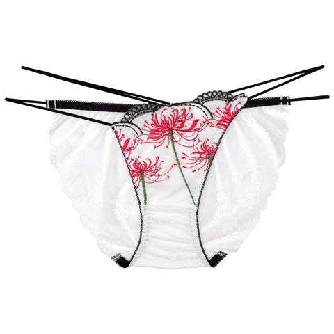 9/17新作!【Reinest】スパイダーリリーレースバック透け選べるショーツ[おそろいショーツ](ホワイト/フルバック-M)