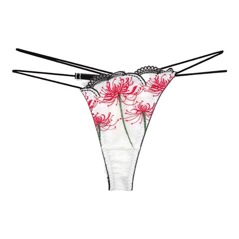 9/17新作!【Reinest】スパイダーリリーレースバック透け選べるショーツ[おそろいショーツ](ホワイト/Ｔバック-M)