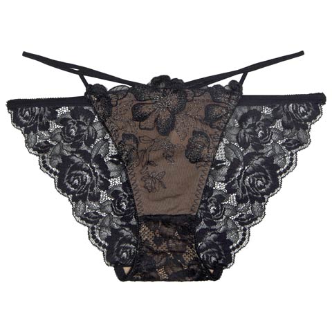 9/10新作!【Reinest】グリッターリュクスフラワーバック透け選べるショーツ[おそろいショーツ](ブラック/フルバック-M)