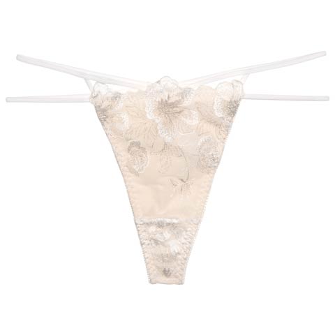 9/10新作!【Reinest】グリッターリュクスフラワーバック透け選べるショーツ[おそろいショーツ](オフホワイト/Ｔバック-M)