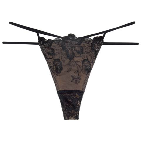 9/10新作!【Reinest】グリッターリュクスフラワーバック透け選べるショーツ[おそろいショーツ](ブラック/Ｔバック-M)