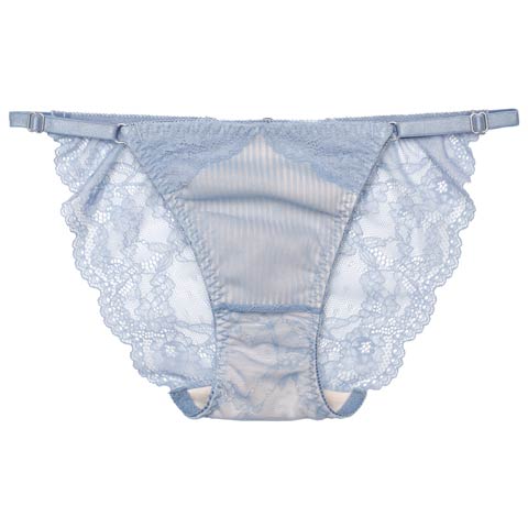 9/1新作!【Reinest】メロウプリーツレースアップバック透け選べるショーツ[おそろいショーツ](ブルーグレー/フルバック-M/ショーツM)