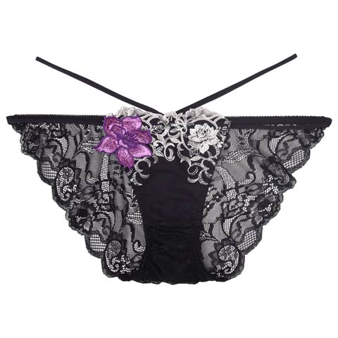 6/30新作!【Reinest】ロイヤルアイビーローズバック透け選べるショーツ[おそろいショーツ](ブラック/フルバック-M)