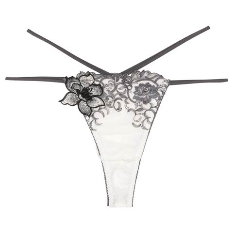 6/30新作!【Reinest】ロイヤルアイビーローズバック透け選べるショーツ[おそろいショーツ](グレー/Ｔバック-M)