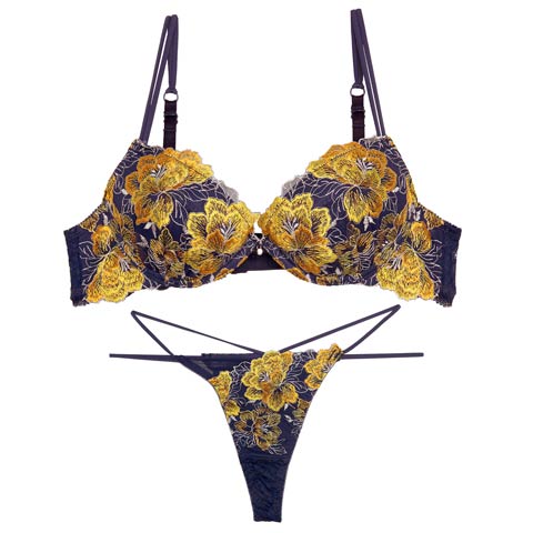 8/22新作!【Tバック】【Reinest】【永尾まりや着用】シャルムピオニーブルームブラジャー&バック透けTバックショーツ[推し](ネイビー-A65/ショーツM)