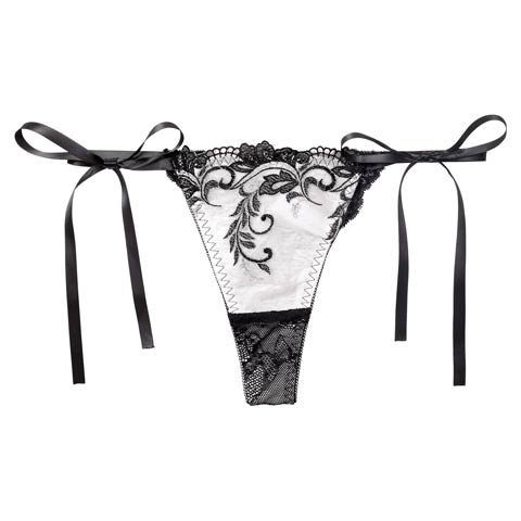 11/14新作!【Reinest】【永尾まりや着用】バロックリーフエンブロイダリーバック透け選べるショーツ[おそろいショーツ](ブラック/Tバック-M)