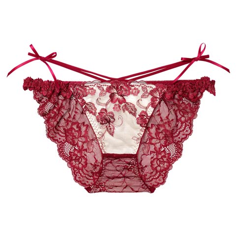 2/18新作!【Reinest】ラディアントブロッサムバック透け選べるショーツ[おそろいショーツ](ボルドー/フルバック-M)