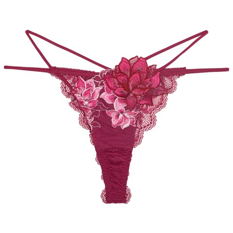 8/25新作!【Reinest】グラマラスピオニーコードバック透け選べるショーツ[おそろいショーツ](ピンク/Ｔバック-M)