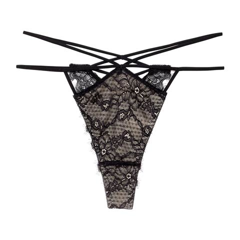 12/22新作!【Reinest】グラマラスフェザーローズバック透け選べるショーツ[おそろいショーツ](ブラック/Tバック-M)