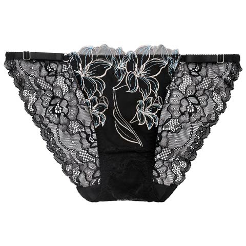 4/1新作!【Reinest】【永尾まりや着用】グラマラスビビッドブロッサムバック透け選べるショーツ[おそろいショーツ](ブラック/フルバック-M/ショーツM)